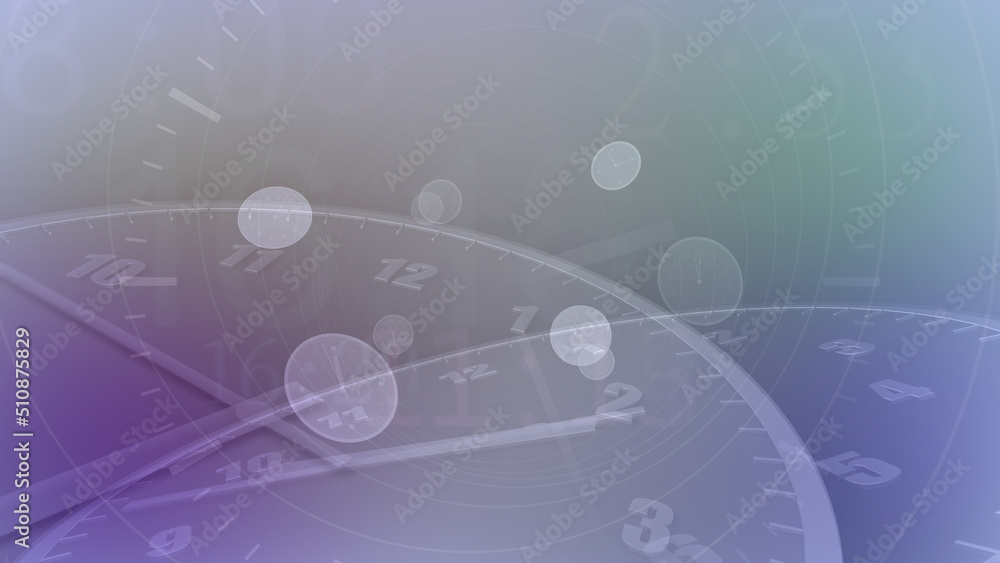 Wall mural time flow images with analog clock background.