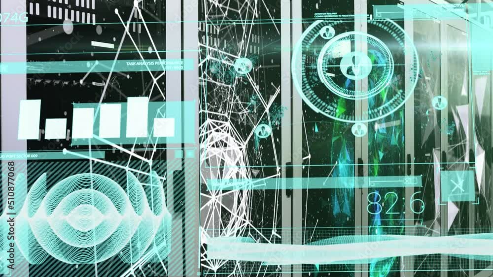 Aufkleber animation of diverse data processing over servers