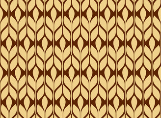 Flower geometric pattern. Seamless vector background. Gold and brown ornament