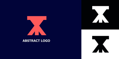 Vector Typography Geometric Icon Simple Abstract Modern Business Logo Orange Design