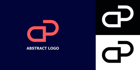 Vector Typography Geometric Icon Simple Abstract Modern Business Logo Orange Design