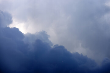 Fototapeta premium Dramatic sky with stormy clouds. Thunderstorm clouds sky background. Dramatic sky with stormy clouds