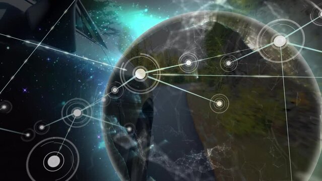 Animation of network of connections over globe