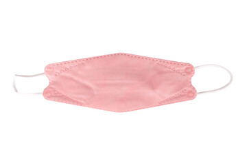 Face mask pink color isolated on white background