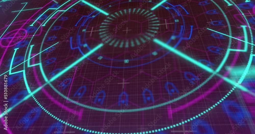 Poster animation of processing circle over digital screen