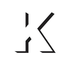 letter K shadow logo vector design