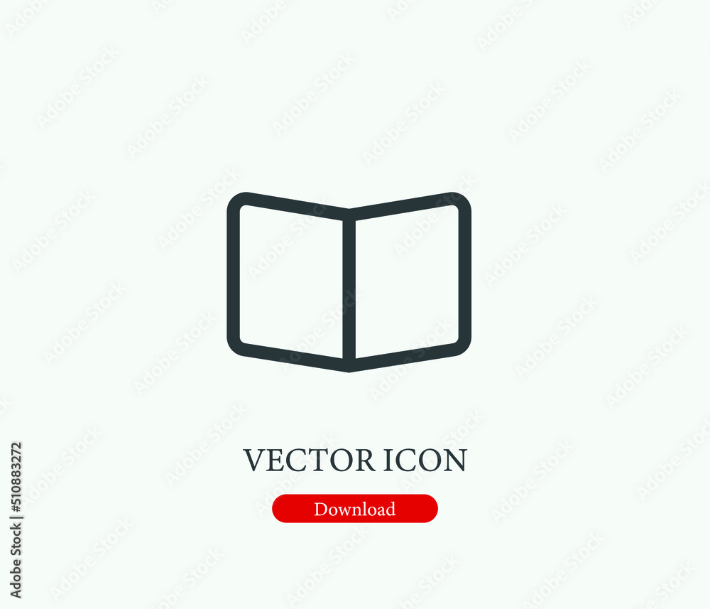 Fototapete textbook vector icon. editable stroke. symbol in line art style for design, presentation, website or