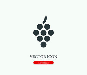 Grape vector icon. Editable stroke. Symbol in Line Art Style for Design, Presentation, Website or Mobile Apps Elements, Logo.  Grape symbol illustration. Pixel vector graphics - Vector