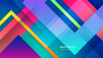 Dark colorful banner geometric shapes abstract background geometry shine and layer element vector for presentation design. Suit for business, corporate, institution, party, seminar, and talks.
