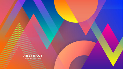 Obraz premium colorful banner geometric shapes abstract modern technology background design. Vector abstract graphic presentation design banner pattern background web template.
