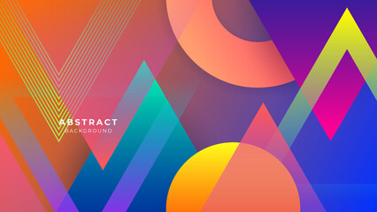 Minimal geometric colorful banner geometric shapes light technology background abstract design. Vector illustration abstract graphic design banner pattern presentation background web template.