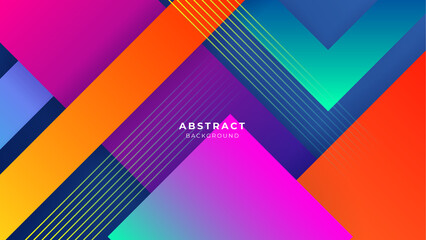 Minimal geometric colorful banner geometric shapes light technology background abstract design. Vector illustration abstract graphic design banner pattern presentation background web template. © Badr Warrior