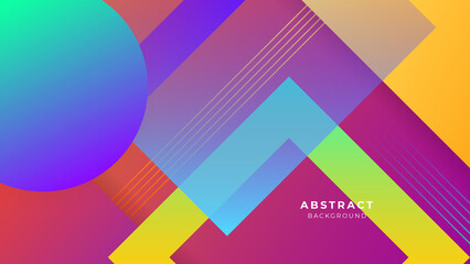 Obraz premium Modern colorful vibrant vivid geometric shapes corporate abstract technology background. Vector abstract graphic design banner pattern presentation background web template.