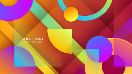Obraz premium colorful vibrant vivid geometric shapes abstract modern technology background design. Vector abstract graphic presentation design banner pattern background web template.