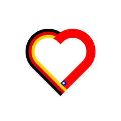 unity concept. heart ribbon icon of germany and taiwan flags. vector illustration isolated on white background