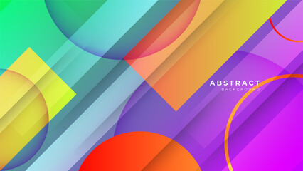 Abstract colorful vibrant vivid geometric shapes background. Vector abstract graphic design banner pattern presentation background web template.
