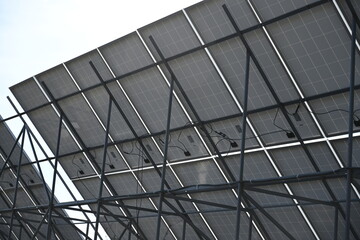 Photo solar panels back view