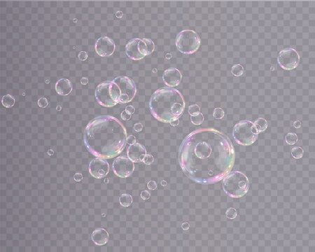 Premium Vector  Collection of realistic soap bubbles png. bubbles are  located on a transparent background.