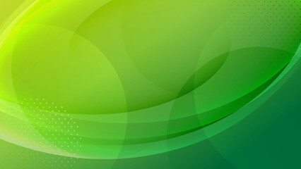 Circle Green abstract background Web banner with Bright waves Bubble