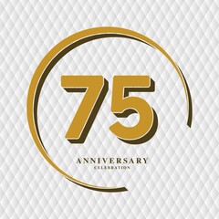 75 Years Anniversary Celebration Vector Template Design Illustration
