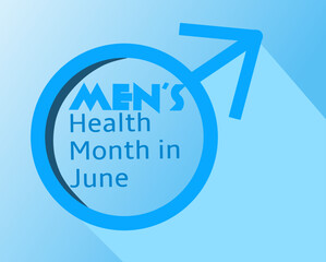 National Men's Health Month in June. Health education program. Celebrated annual in United States. Medical concept. Care and health. Poster, card, banner and background. Vector illustration