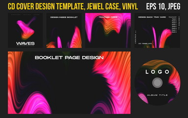 Music Album Cover for the Web Presentation. CD Cover Design Template. Compact Disk, Jewel Box, Vinyl, DVD. Printable Editable Files. Square poster, banners, brochure, book. Colorful Abstract Artwork  