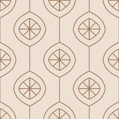 Geometric simple mid century seamless pattern with abstract shapes