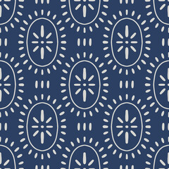 Geometric simple mid century seamless pattern with abstract oval shapes