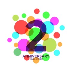 2 Years Anniversary Celebration Vector Template Design Illustration