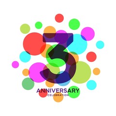 3 Years Anniversary Celebration Vector Template Design Illustration