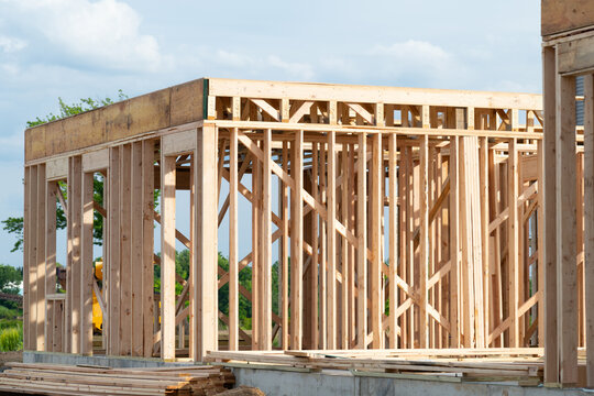 Frame The Beginning Of The Construction Of A Plywood House