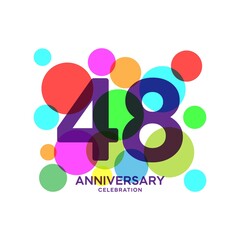 48 Years Anniversary Celebration Vector Template Design Illustration