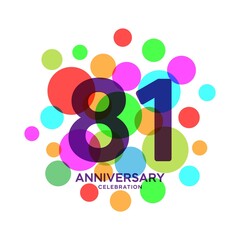 81 Years Anniversary Celebration Vector Template Design Illustration
