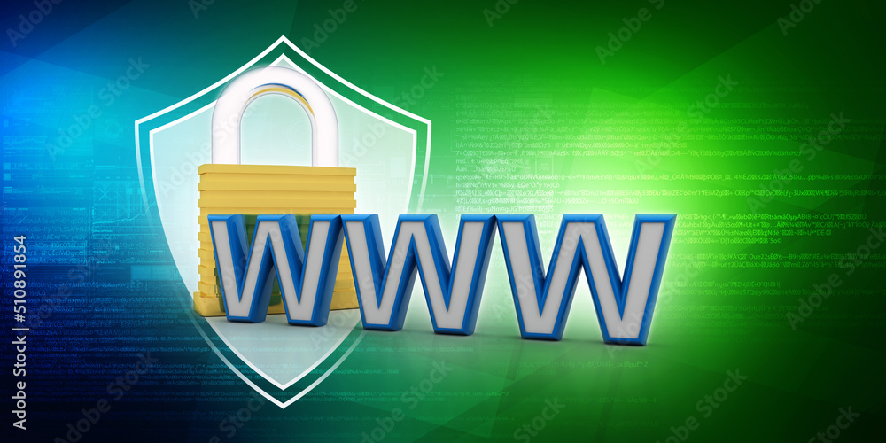 Poster 3d rendering padlock 3d rendering padlock with www with www