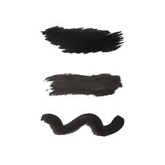 set of brush strokes.  set of black and white splashes. 
