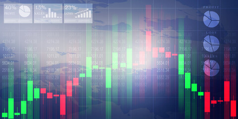 2d rendering Stock market online business concept. business Graph

