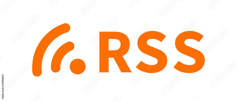 Poster rss radio wave icon and rss logo. feeds and news. vector.
