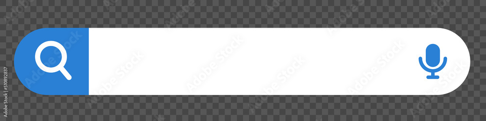 Aufkleber search bar and microphone button for voice search. voice input system. web search box. vector.