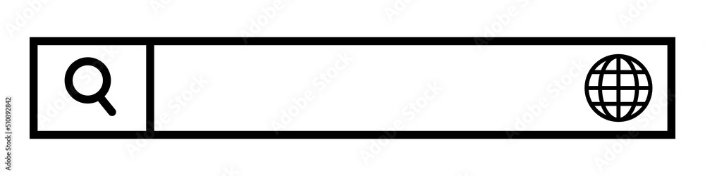 Poster search box and browser icon. browsing. web search bar. vector.