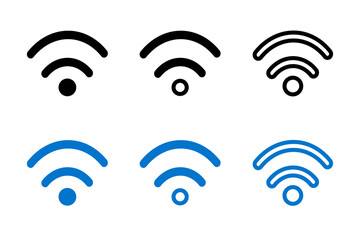 Wi-Fi or network icons with different styles and colors. Vectors.