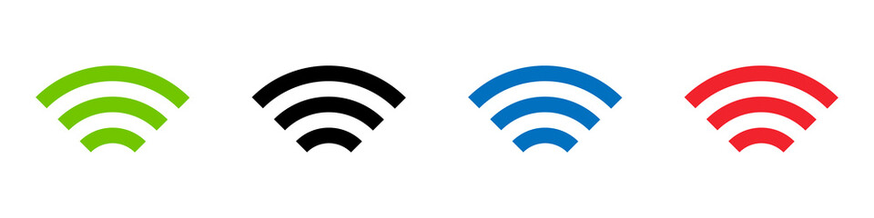 Icon set for radio waves. Internet communication and Wi-Fi. vector.