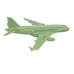 Fototapeta na wymiar digital illustration of a plane in green color