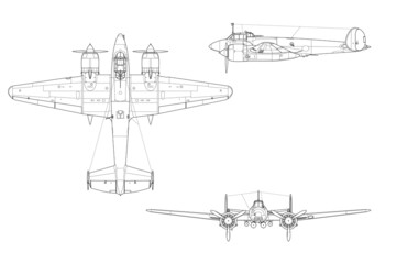 Bombardero medio bimotor cl&aacute;sico