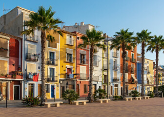 Colorful beachfront houses, Villajoyosa - 510893453