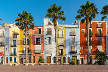 Colorful beachfront houses, Villajoyosa - 510893460