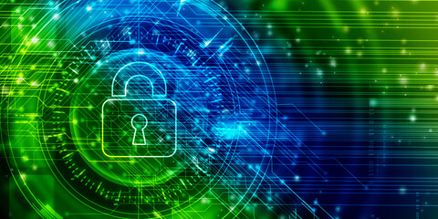 2d illustration Safety concept: Closed Padlock on digital background
