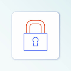 Line Lock icon isolated on white background. Padlock sign. Security, safety, protection, privacy concept. Colorful outline concept. Vector