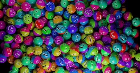 Fototapeta na wymiar color character balls made in 3d