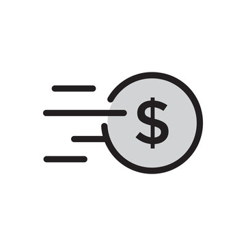 Send Dollar Symbol, Transfer Dollar Icon On White Background