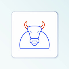 Line Bull icon isolated on white background. Spanish fighting bull. Colorful outline concept. Vector
